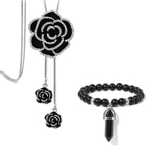 Load image into Gallery viewer, Crystal Black Beaded jewelry Set