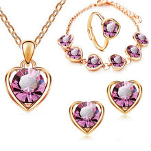 Load image into Gallery viewer, Crystal Heart Necklace Set