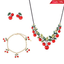 Load image into Gallery viewer, Red Cherries Jewelry Set