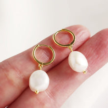 Load image into Gallery viewer, Gold plated Pearl Drop Earrings