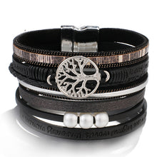 Load image into Gallery viewer, Tree of Life Charm Pearl Leather Bracelet