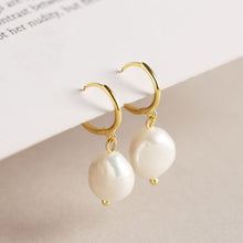 Load image into Gallery viewer, Gold plated Pearl Drop Earrings