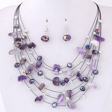 Load image into Gallery viewer, Purple Crystal Coral Necklace Set