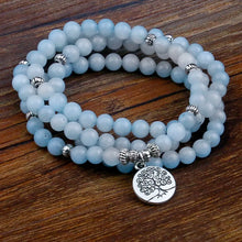 Load image into Gallery viewer, Blue Stone 108 Buddha Beads Bracelets
