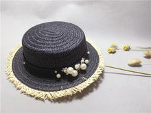 Load image into Gallery viewer, Pearl Straw Hat