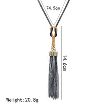 Load image into Gallery viewer, Boho Shiny Black Long Necklace
