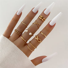 Load image into Gallery viewer, Gold Knuckle Rings Set