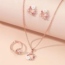 Load image into Gallery viewer, Rose Gold Flower Necklace Set
