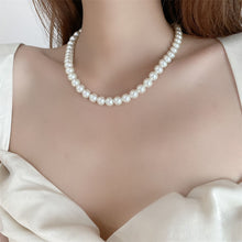 Load image into Gallery viewer, White Pearl Choker Necklace