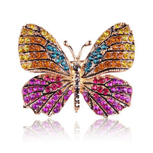 Load image into Gallery viewer, Rhinestone Butterfly Brooch