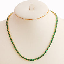 Load image into Gallery viewer, Emerald Green Tennis Necklace