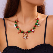 Load image into Gallery viewer, Red Green Bell Choker Necklace
