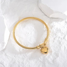 Load image into Gallery viewer, 18k Gold Heart Bangle Bracelet
