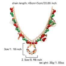 Load image into Gallery viewer, Red Green Bell Choker Necklace
