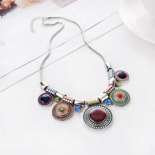 Load image into Gallery viewer, Alloy Oil Drop Inlaid Ethnic Necklace