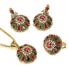 Load image into Gallery viewer, Ethnic Crystal Flower Necklace Set