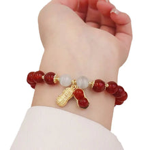 Load image into Gallery viewer, Red Beads Peanut Charm Bracelet