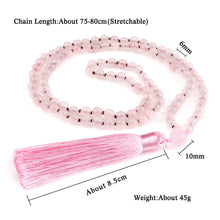 Load image into Gallery viewer, Pink Quartz 108 Beads Necklace
