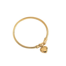 Load image into Gallery viewer, 18k Gold Heart Bangle Bracelet
