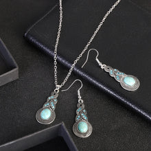 Load image into Gallery viewer, Turquoise Water Drop Necklace Set
