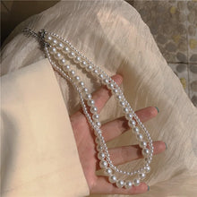 Load image into Gallery viewer, Double Layer Pearl Necklace
