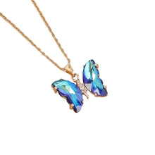 Load image into Gallery viewer, Bling Gradient Butterfly Necklace
