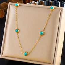 Load image into Gallery viewer, Turquoise Golden Necklace Set
