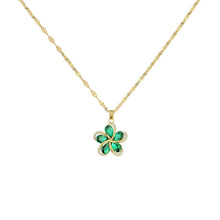 Load image into Gallery viewer, Green Zircon Flower Necklace
