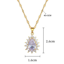 Load image into Gallery viewer, Water Drop Flower Crystal Necklace Set