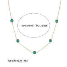 Load image into Gallery viewer, Turquoise Golden Necklace Set
