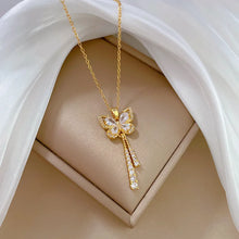 Load image into Gallery viewer, White Tassel Butterfly Necklace
