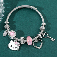 Load image into Gallery viewer, Crystal Beads Kitty Bracelet

