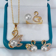 Load image into Gallery viewer, Pearl Swan Necklace Set