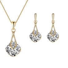 Load image into Gallery viewer, Square Rhinestone Necklace Set