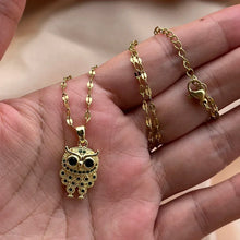 Load image into Gallery viewer, Gold Plated Owl Necklace
