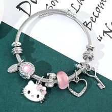 Load image into Gallery viewer, Crystal Beads Kitty Bracelet
