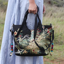 Load image into Gallery viewer, Peacock Embroidered Satchel Bag
