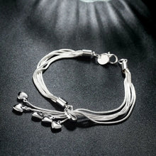 Load image into Gallery viewer, 925 sterling Heart Silver Bracelet
