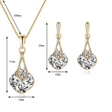 Load image into Gallery viewer, Square Rhinestone Necklace Set