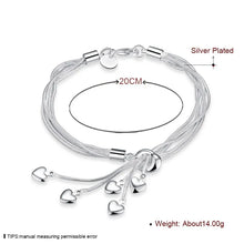 Load image into Gallery viewer, 925 sterling Heart Silver Bracelet

