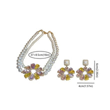 Load image into Gallery viewer, Sunflower Pearl Necklace Set
