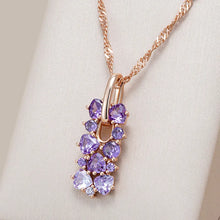 Load image into Gallery viewer, Purple Crystal Flower Necklace
