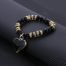 Load image into Gallery viewer, Stone Beaded Heart Bracelet