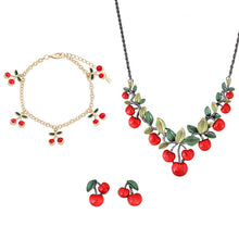 Load image into Gallery viewer, Red Cherries Jewelry Set
