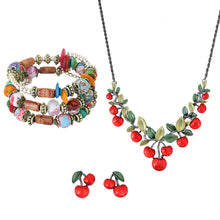 Load image into Gallery viewer, Cherry Necklace Jewelry Set
