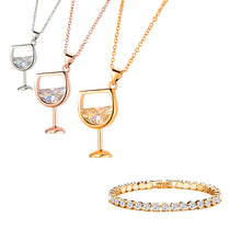 Load image into Gallery viewer, Crystal Wine Necklace Jewelry Set