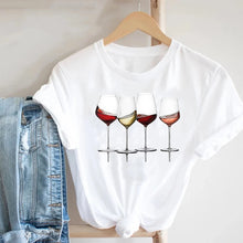 Load image into Gallery viewer, Short Sleeve Wine Glass Print T-shirt