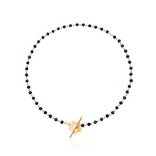 Load image into Gallery viewer, Black Crystal Bead Chain Choker Necklace
