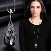 Load image into Gallery viewer, Geometric Long Gray Crystal Necklace