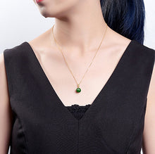 Load image into Gallery viewer, Jade crystal emerald gemstones pendant Necklace